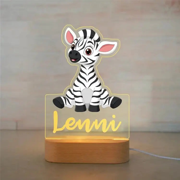 Personalized Children’s Animal-Themed Night Light – Custom Name Acrylic Lamp, Baby Bedroom Decor, Gift for Birthday or Christmas