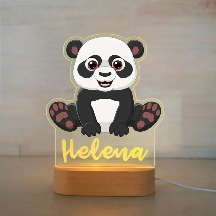 Personalized Children’s Animal-Themed Night Light – Custom Name Acrylic Lamp, Baby Bedroom Decor, Gift for Birthday or Christmas