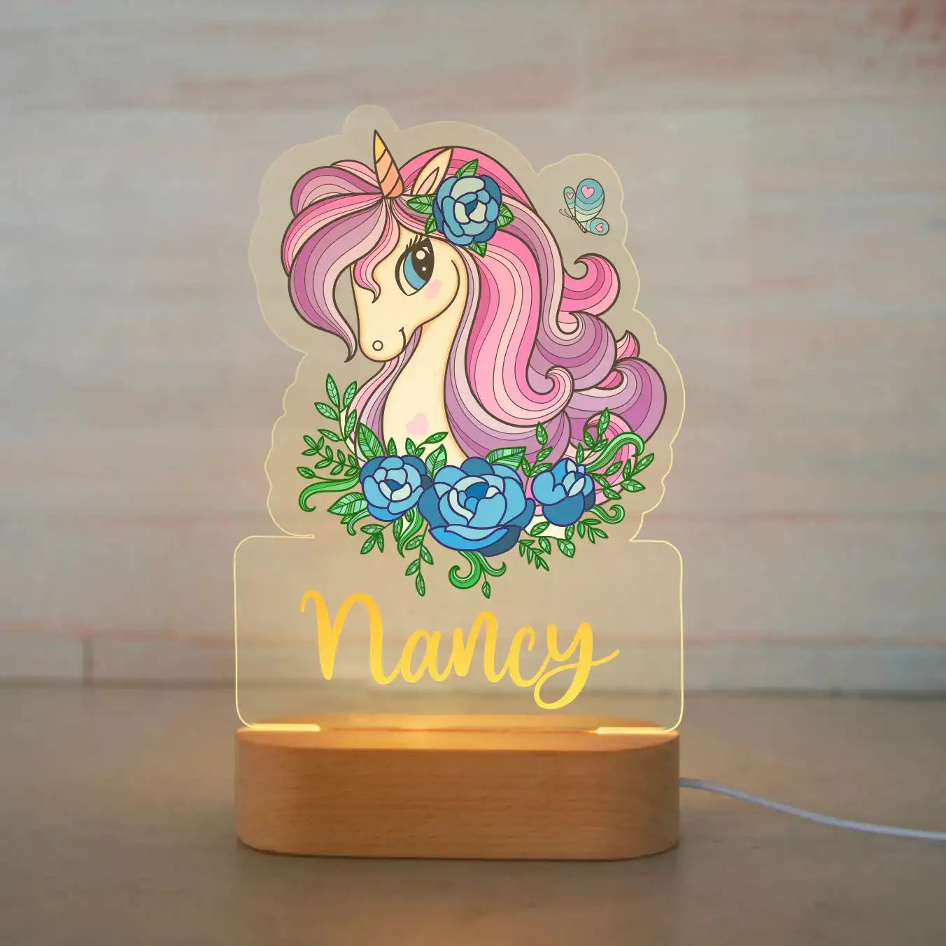 Personalized Children’s Animal-Themed Night Light – Custom Name Acrylic Lamp, Baby Bedroom Decor, Gift for Birthday or Christmas