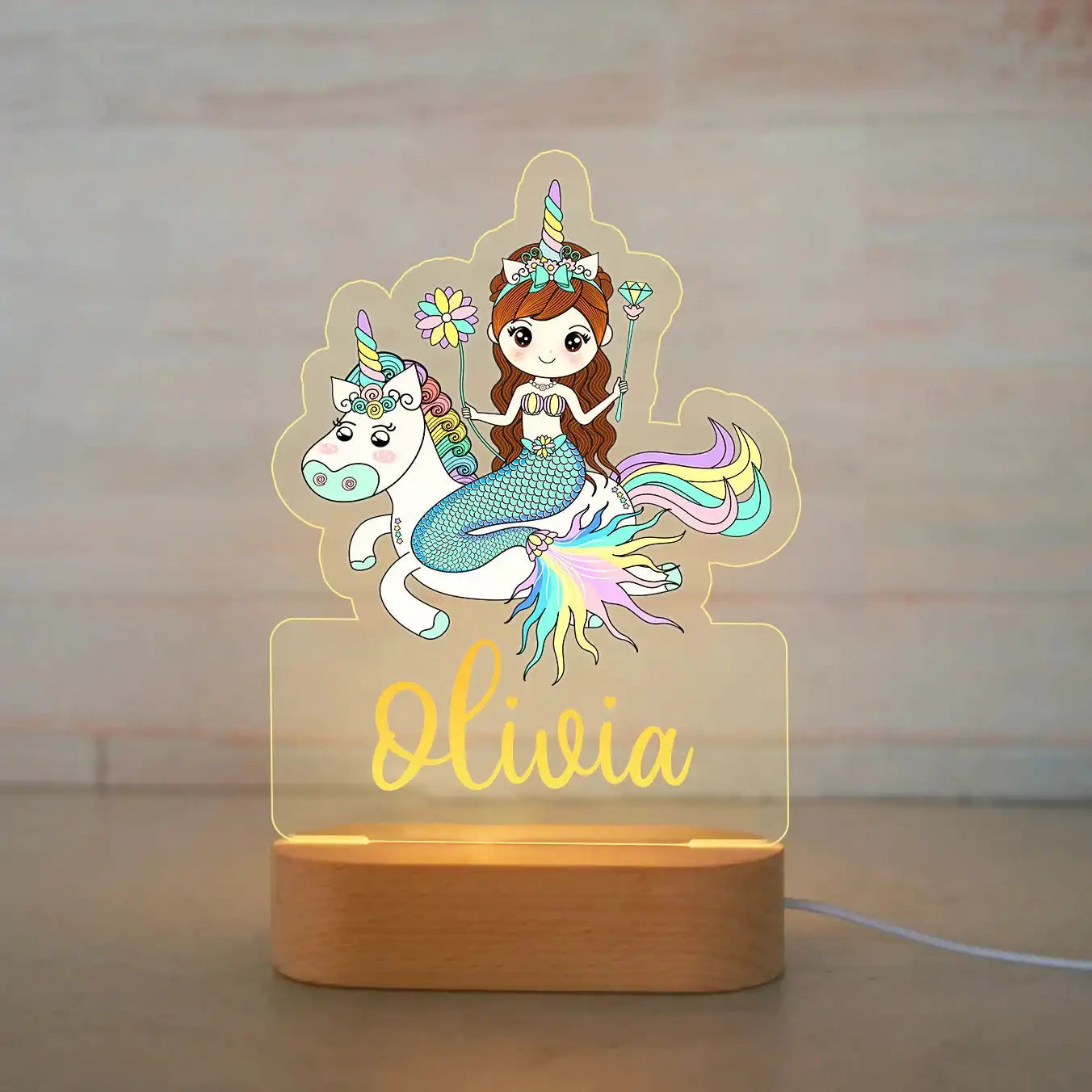 Personalized Children’s Animal-Themed Night Light – Custom Name Acrylic Lamp, Baby Bedroom Decor, Gift for Birthday or Christmas