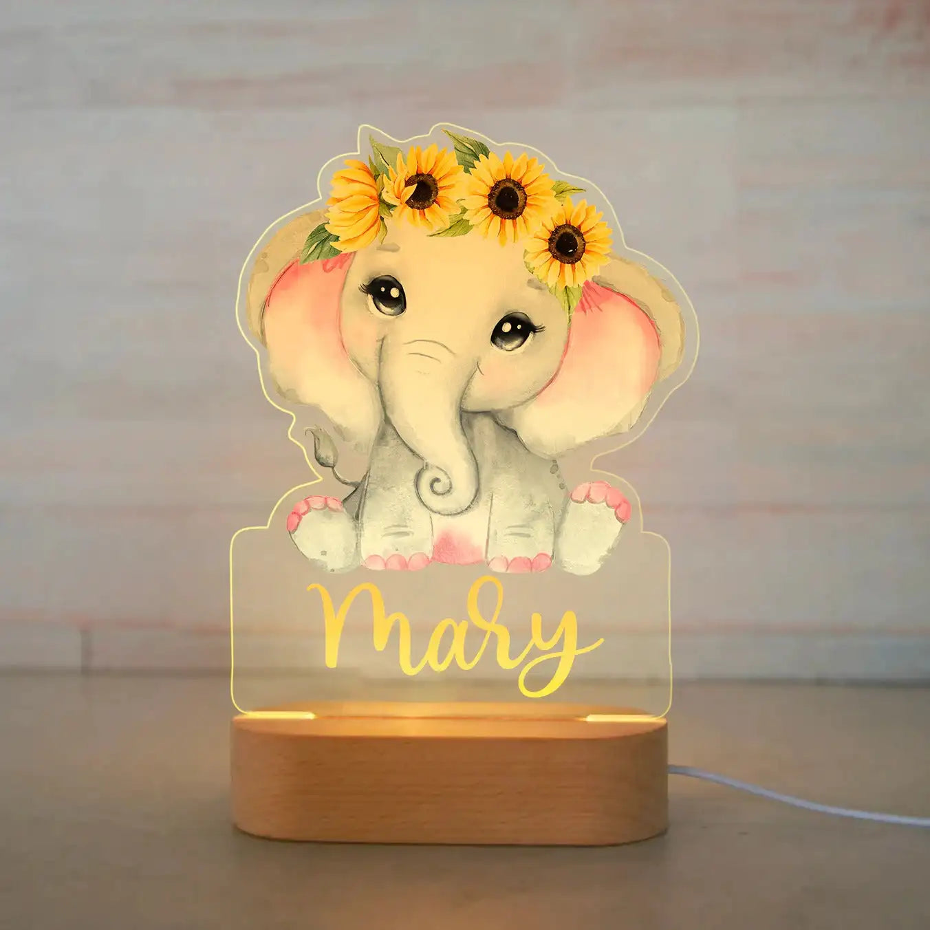 Personalized Children’s Animal-Themed Night Light – Custom Name Acrylic Lamp, Baby Bedroom Decor, Gift for Birthday or Christmas