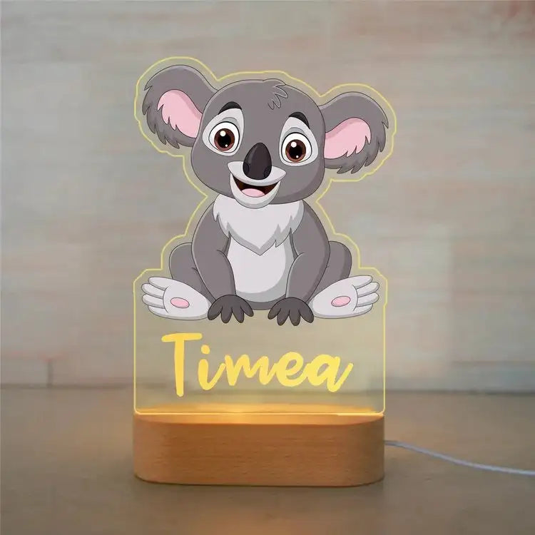 Personalized Children’s Animal-Themed Night Light – Custom Name Acrylic Lamp, Baby Bedroom Decor, Gift for Birthday or Christmas