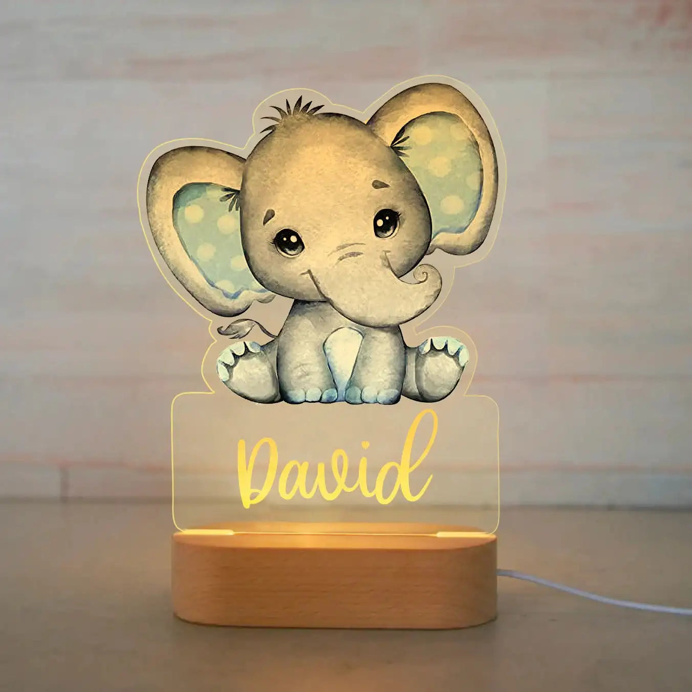Personalized Children’s Animal-Themed Night Light – Custom Name Acrylic Lamp, Baby Bedroom Decor, Gift for Birthday or Christmas