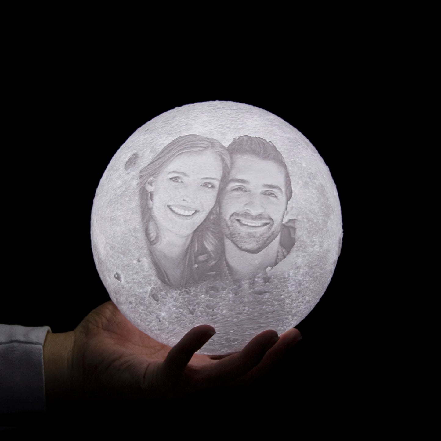 Personalized 3D Printed Moon Lamp with Photo & Text – Custom Night Light Gift for Birthday, Valentine’s, Mother’s Day