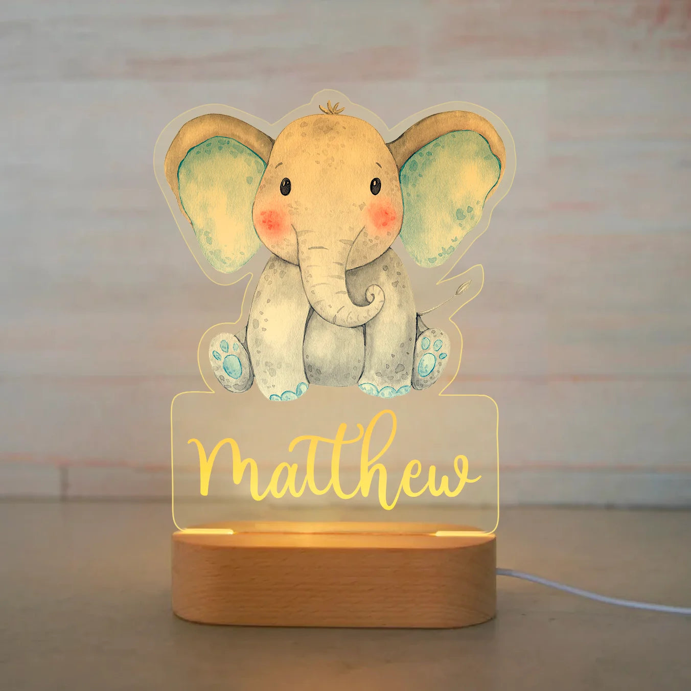 Personalized Children’s Animal-Themed Night Light – Custom Name Acrylic Lamp, Baby Bedroom Decor, Gift for Birthday or Christmas
