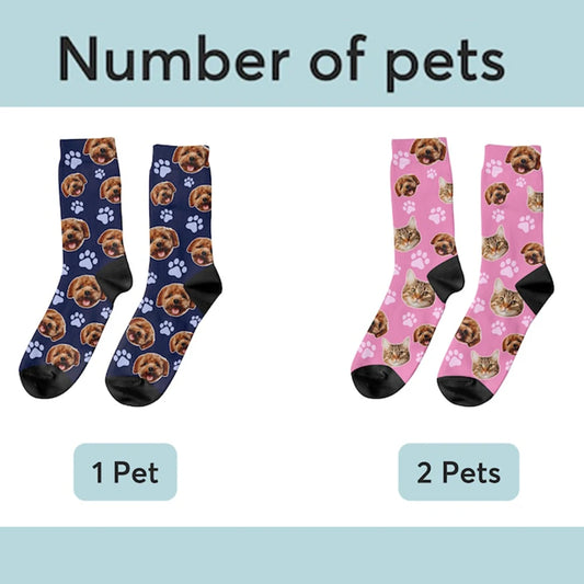 1 Pair Of Custom Pet Socks "Paw"