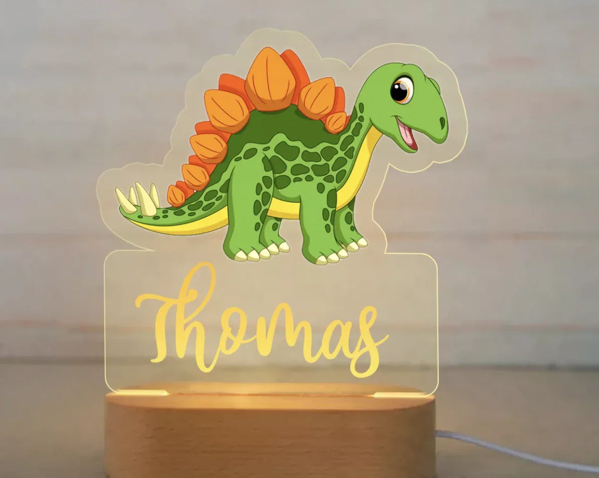 Personalized Children’s Animal-Themed Night Light – Custom Name Acrylic Lamp, Baby Bedroom Decor, Gift for Birthday or Christmas