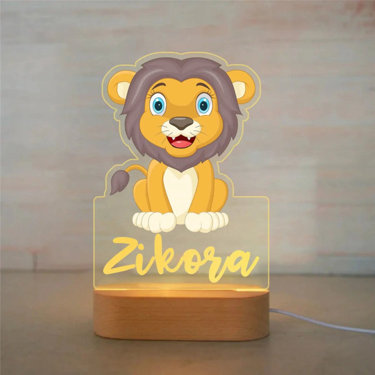 Personalized Children’s Animal-Themed Night Light – Custom Name Acrylic Lamp, Baby Bedroom Decor, Gift for Birthday or Christmas