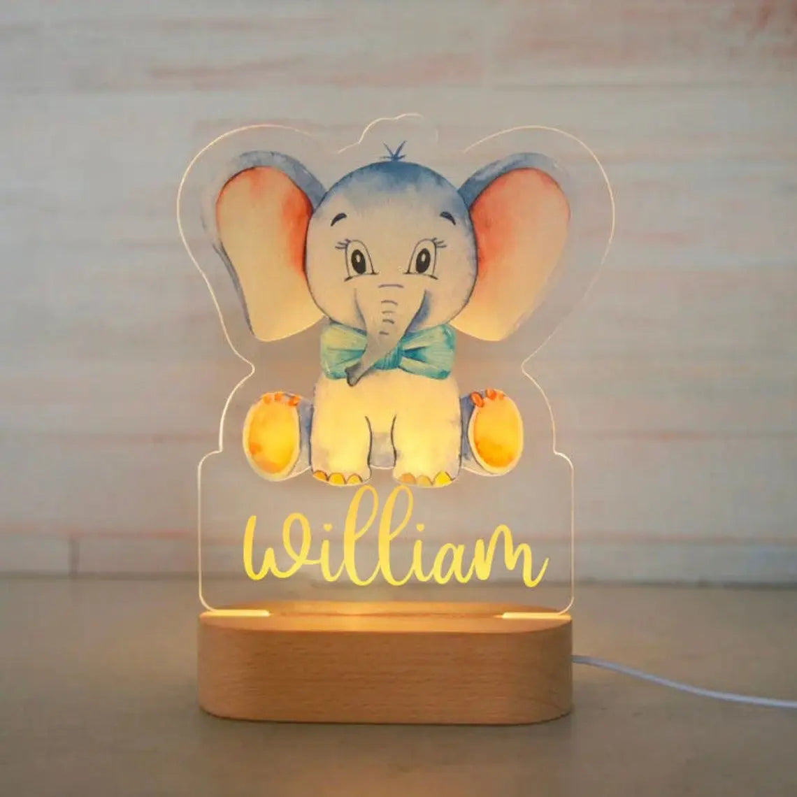 Personalized Children’s Animal-Themed Night Light – Custom Name Acrylic Lamp, Baby Bedroom Decor, Gift for Birthday or Christmas