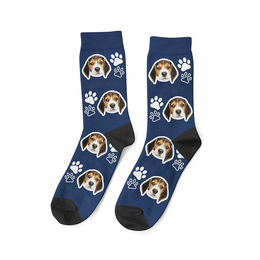 1 Pair Of Custom Pet Socks "Paws"