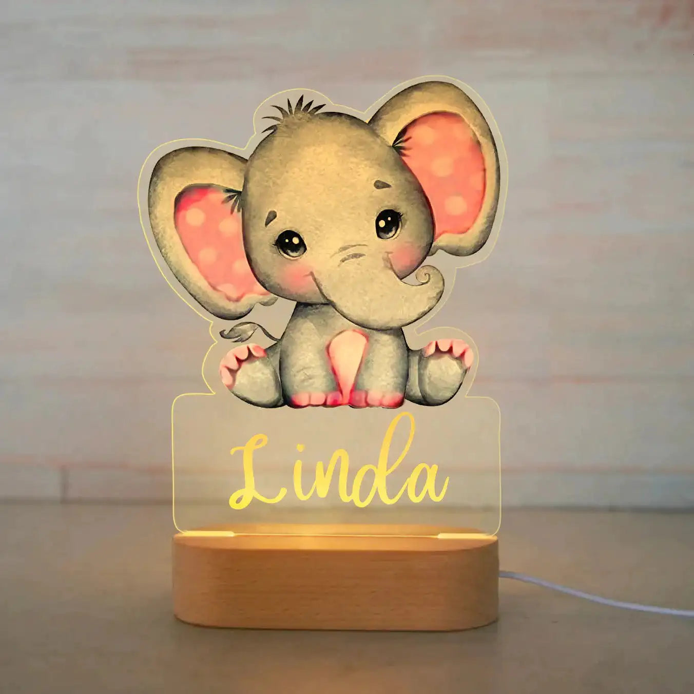 Personalized Children’s Animal-Themed Night Light – Custom Name Acrylic Lamp, Baby Bedroom Decor, Gift for Birthday or Christmas