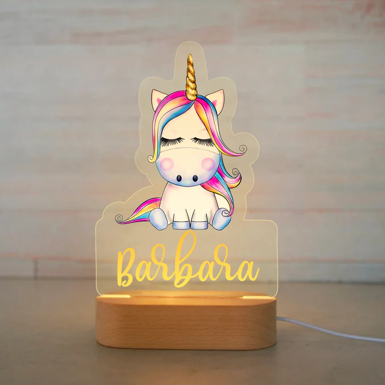 Personalized Children’s Animal-Themed Night Light – Custom Name Acrylic Lamp, Baby Bedroom Decor, Gift for Birthday or Christmas