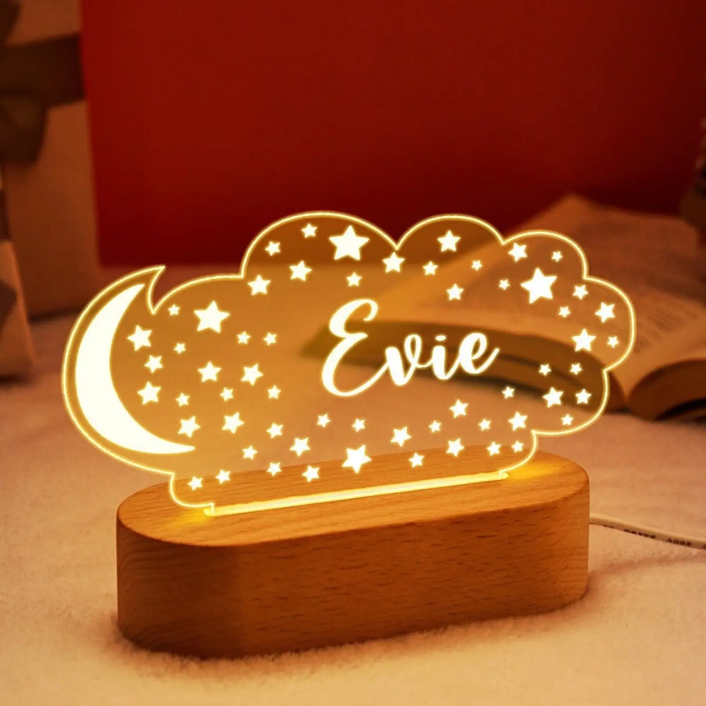 Custom Kids Name LED Night Light – Personalized Acrylic Lamp for Baby Nursery, Bedroom, Birthday, Home Decoration