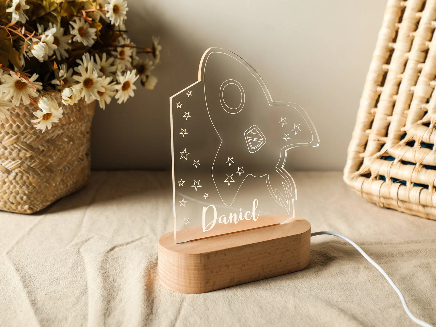 Custom Kids Name LED Night Light – Personalized Acrylic Lamp for Baby Nursery, Bedroom, Birthday, Home Decoration