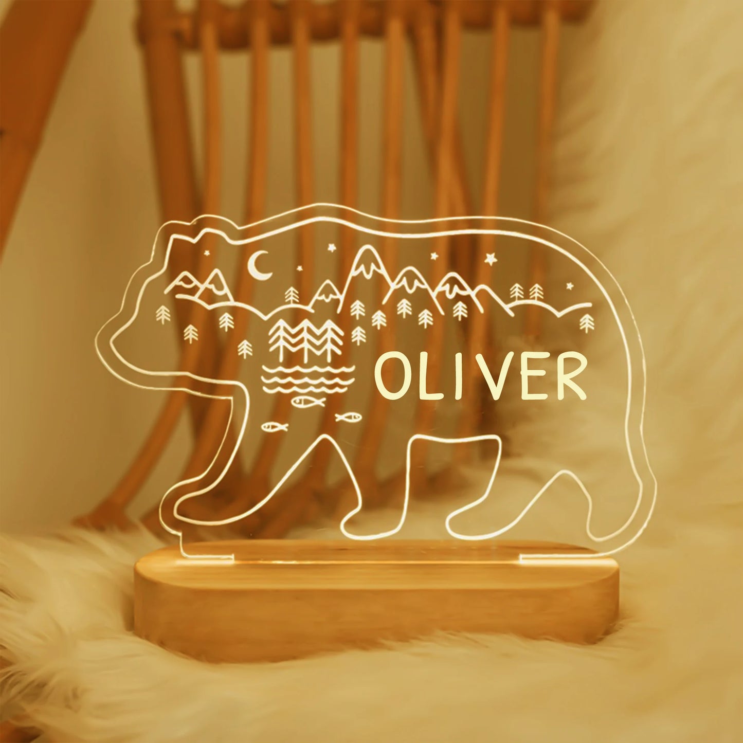 Custom Kids Name LED Night Light – Personalized Acrylic Lamp for Baby Nursery, Bedroom, Birthday, Home Decoration