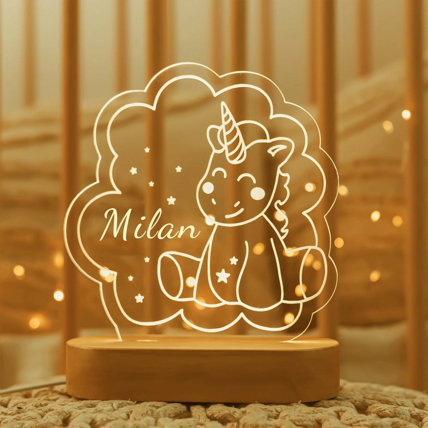 Custom Kids Name LED Night Light – Personalized Acrylic Lamp for Baby Nursery, Bedroom, Birthday, Home Decoration