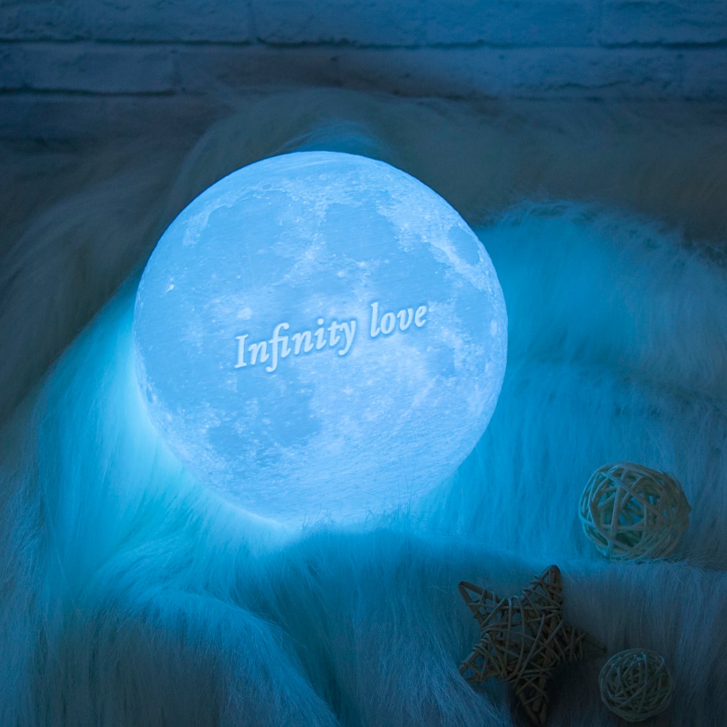 Personalized 3D Printed Moon Lamp with Photo & Text – Custom Night Light Gift for Birthday, Valentine’s, Mother’s Day