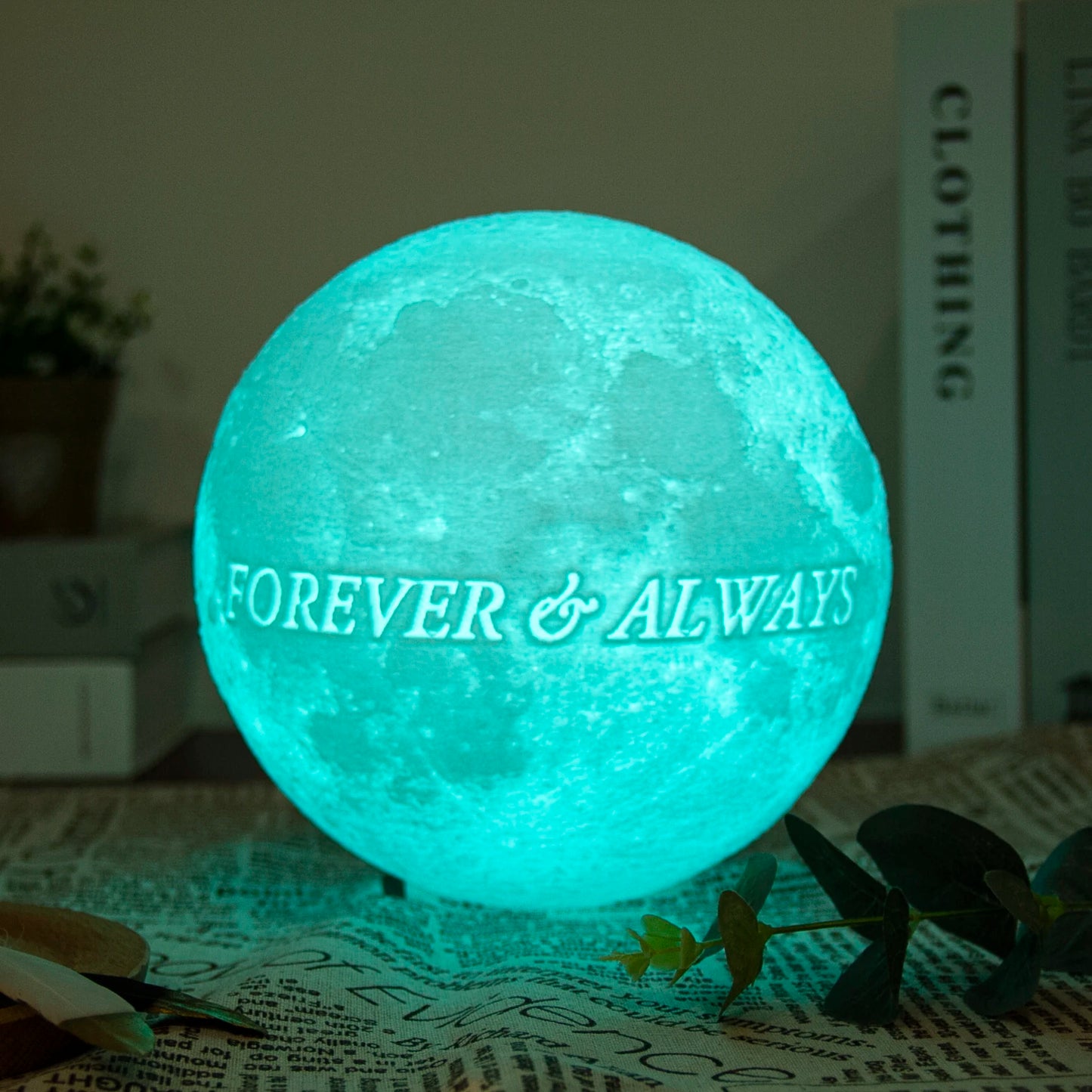 Personalized 3D Printed Moon Lamp with Photo & Text – Custom Night Light Gift for Birthday, Valentine’s, Mother’s Day
