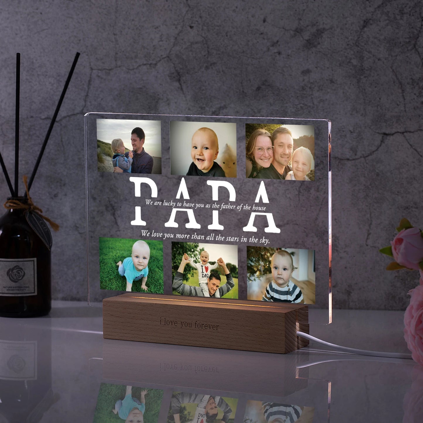 Personalized Acrylic LED Night Light – Custom Photo & Text Lamp Gift for Family, Friends, Mom, Dad, Wedding, Birthday, Christmas