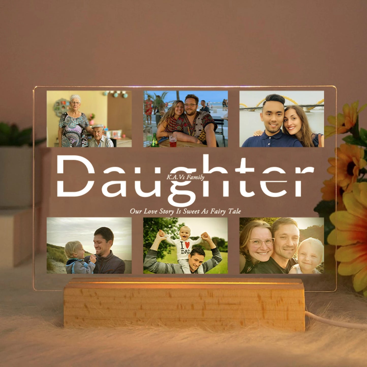 Personalized LED Acrylic Night Light – Custom Photo & Text 3D Lamp, Gift for Mom, Dad, Family, Love, Birthday, Christmas