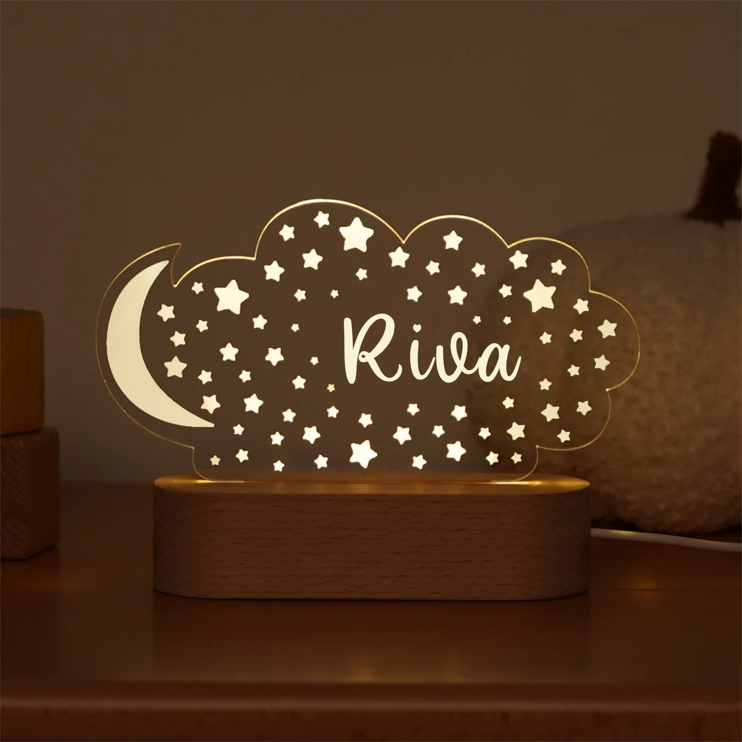 Custom Kids Name LED Night Light – Personalized Acrylic Lamp for Baby Nursery, Bedroom, Birthday, Home Decoration