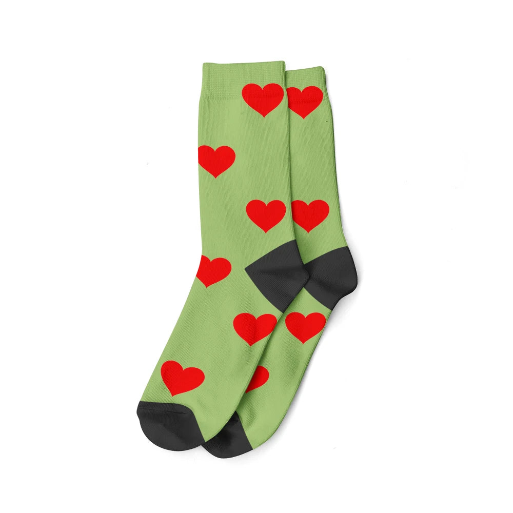 Custom Face Photo Socks "Heart" Personalized Unisex Print Socks