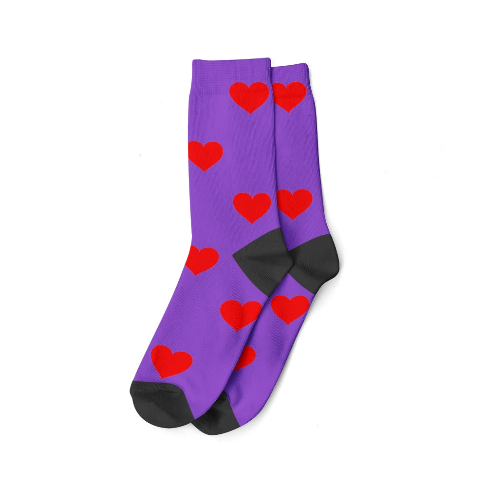 Custom Face Photo Socks "Heart" Personalized Unisex Print Socks