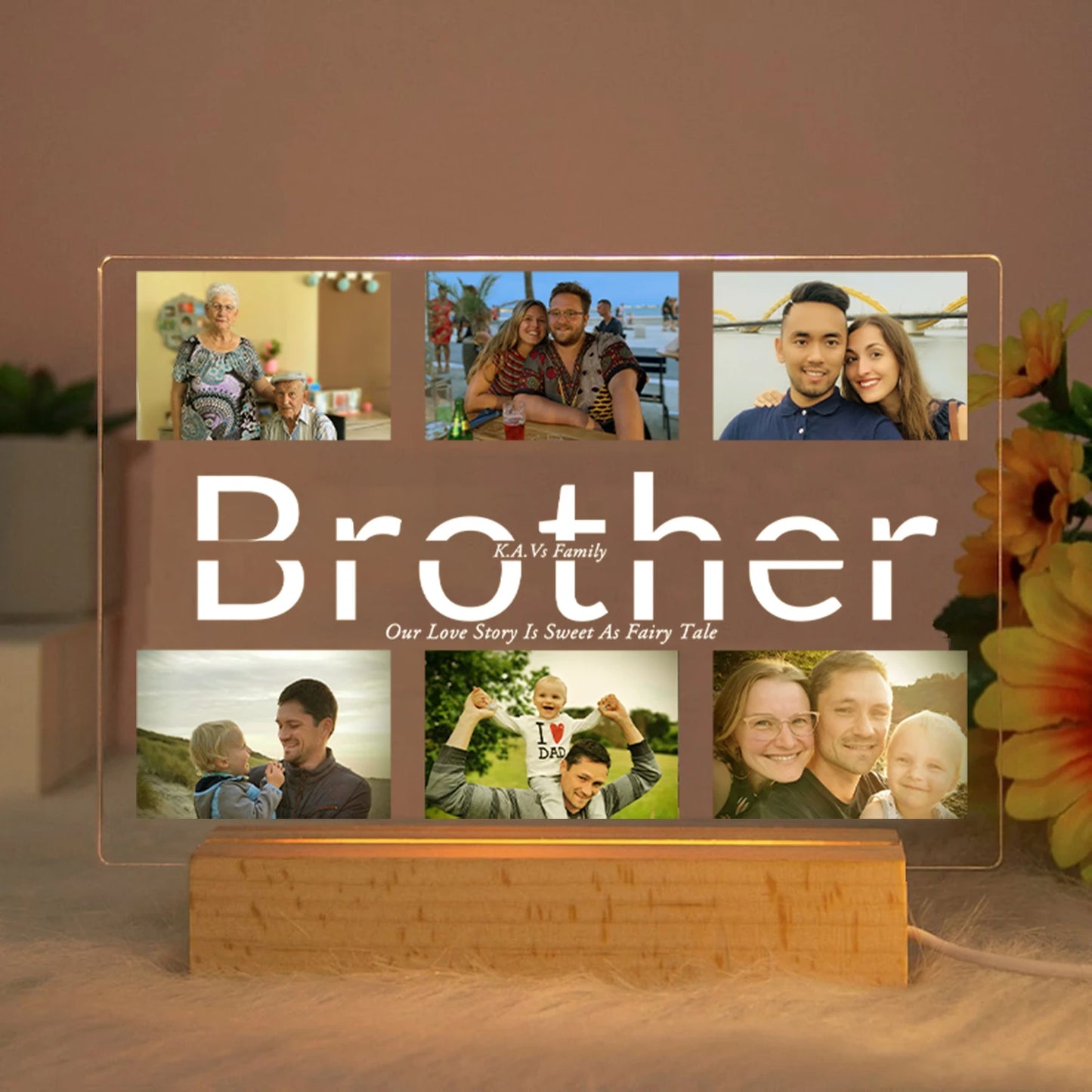 Personalized Acrylic LED Night Light – Custom Photo & Text Lamp Gift for Family, Friends, Mom, Dad, Wedding, Birthday, Christmas