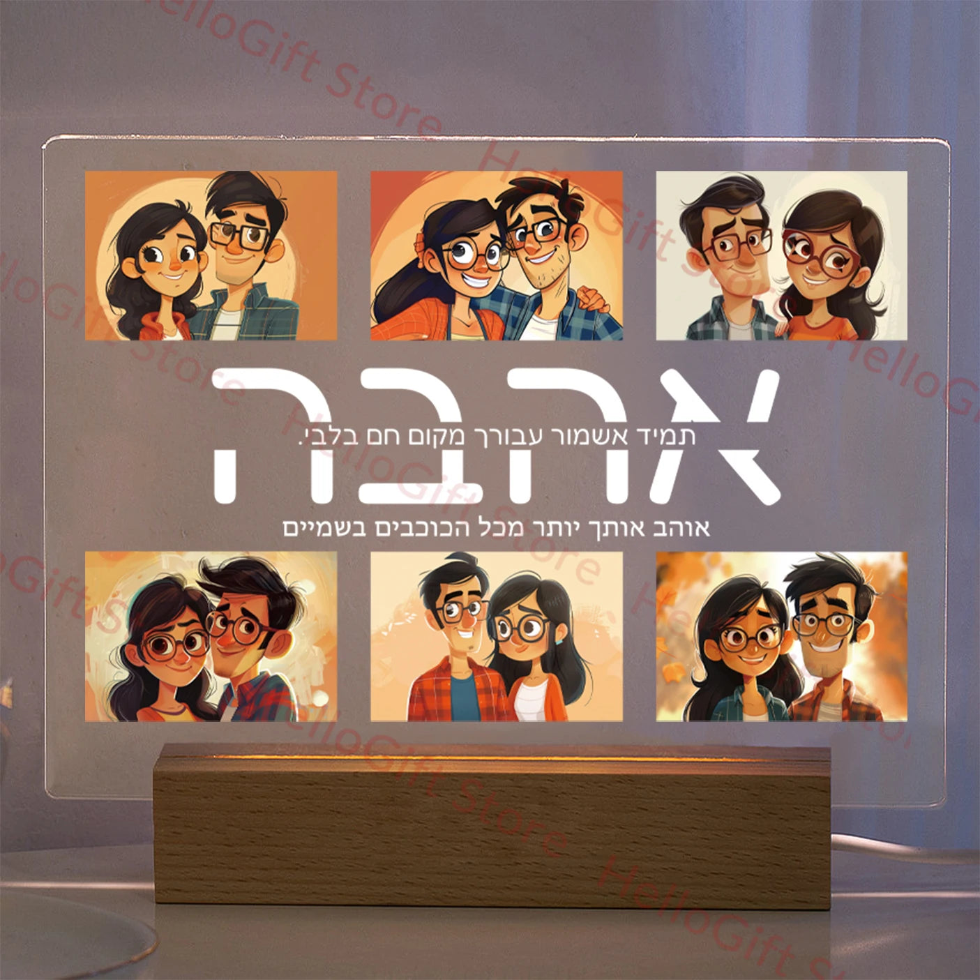 Personalized LED Acrylic Night Light – Custom Photo & Text 3D Lamp, Gift for Mom, Dad, Family, Love, Birthday, Christmas
