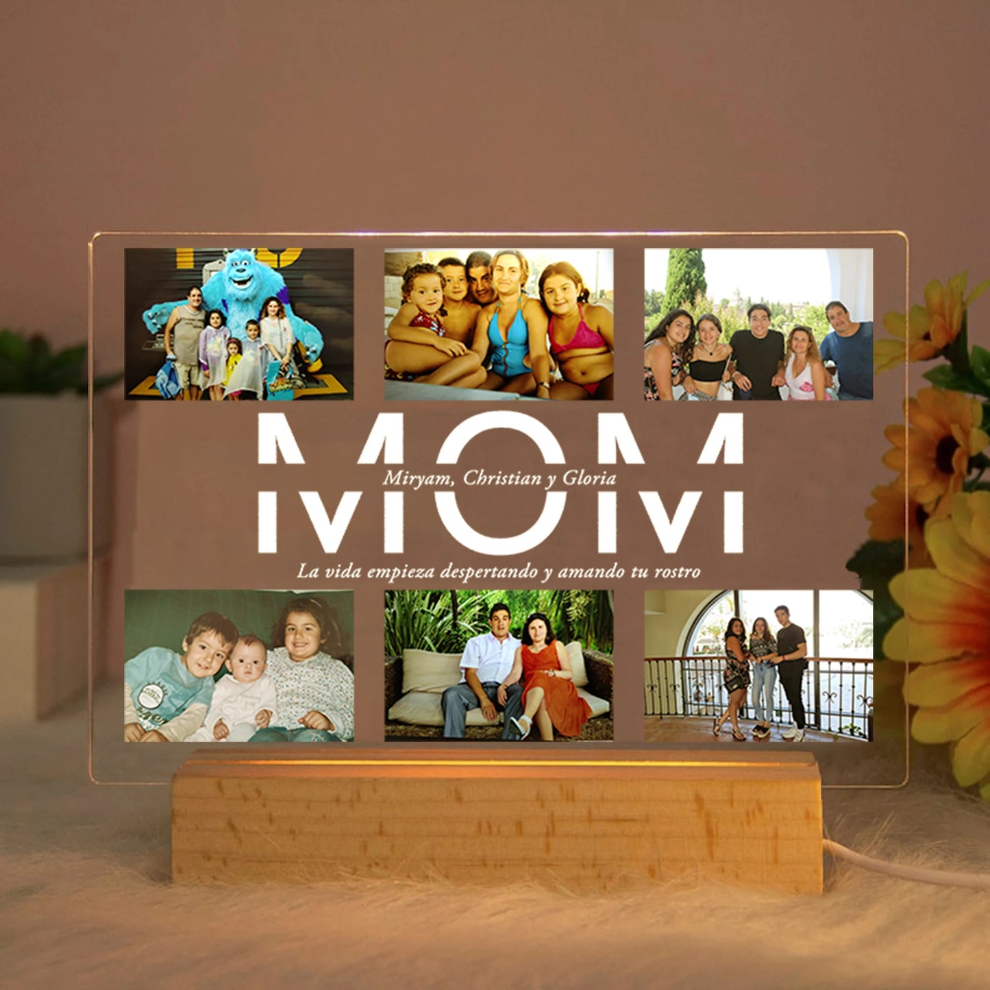 Personalized Acrylic LED Night Light – Custom Photo & Text Lamp Gift for Family, Friends, Mom, Dad, Wedding, Birthday, Christmas
