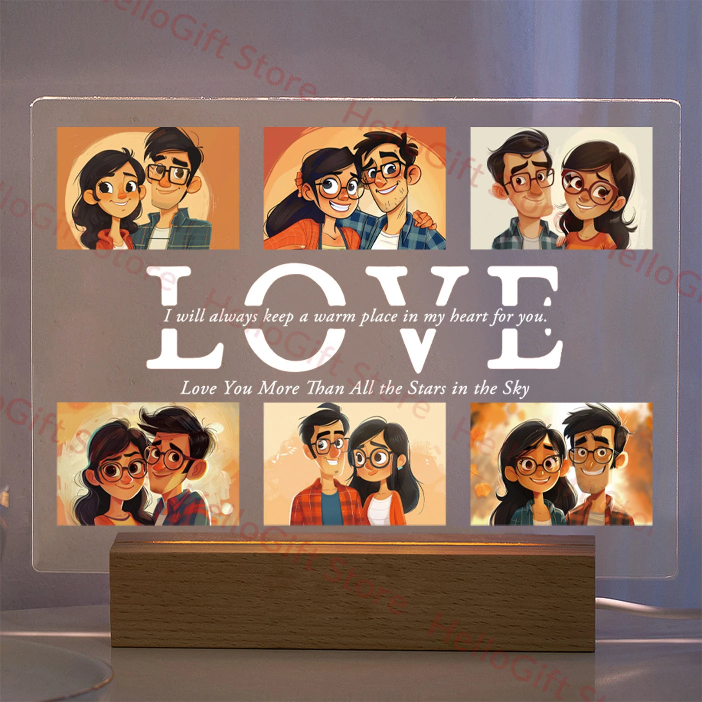 Personalized LED Acrylic Night Light – Custom Photo & Text 3D Lamp, Gift for Mom, Dad, Family, Love, Birthday, Christmas
