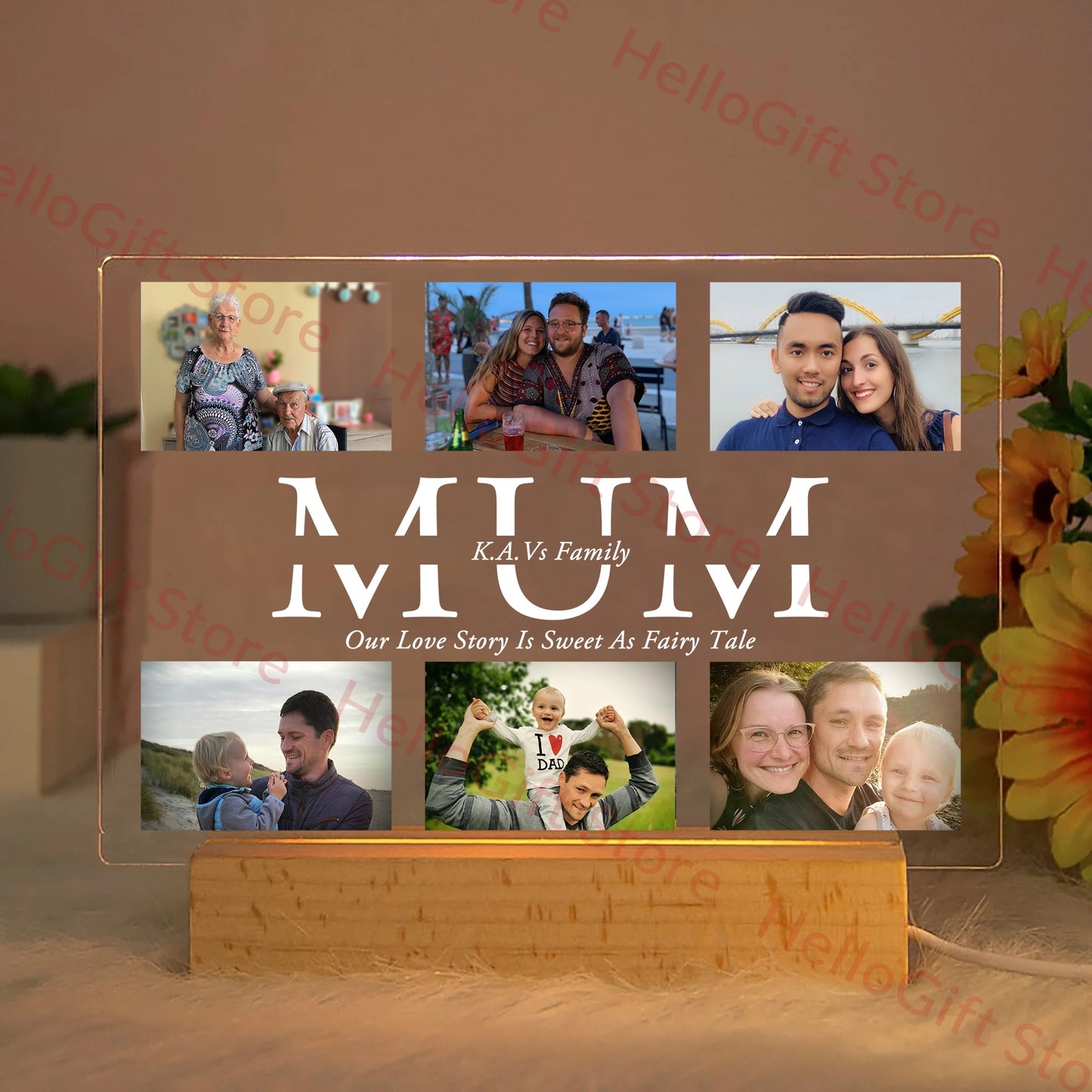 Personalized Acrylic LED Night Light – Custom Photo & Text Lamp Gift for Family, Friends, Mom, Dad, Wedding, Birthday, Christmas