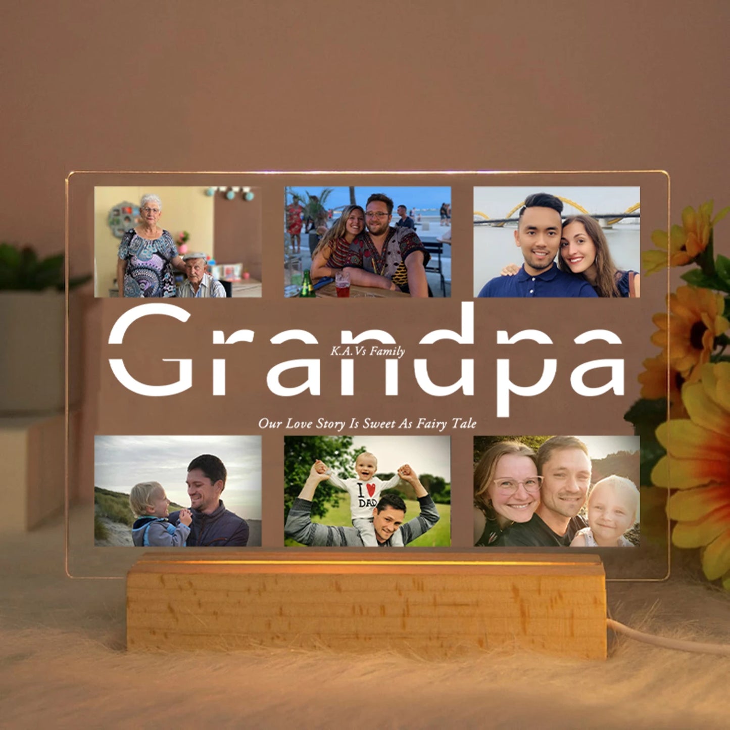 Personalized Acrylic LED Night Light – Custom Photo & Text Lamp Gift for Family, Friends, Mom, Dad, Wedding, Birthday, Christmas