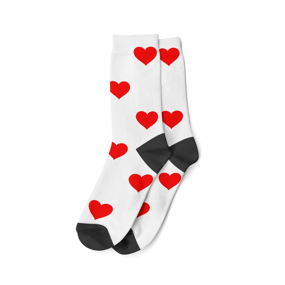 Custom Face Photo Socks "Heart" Personalized Unisex Print Socks