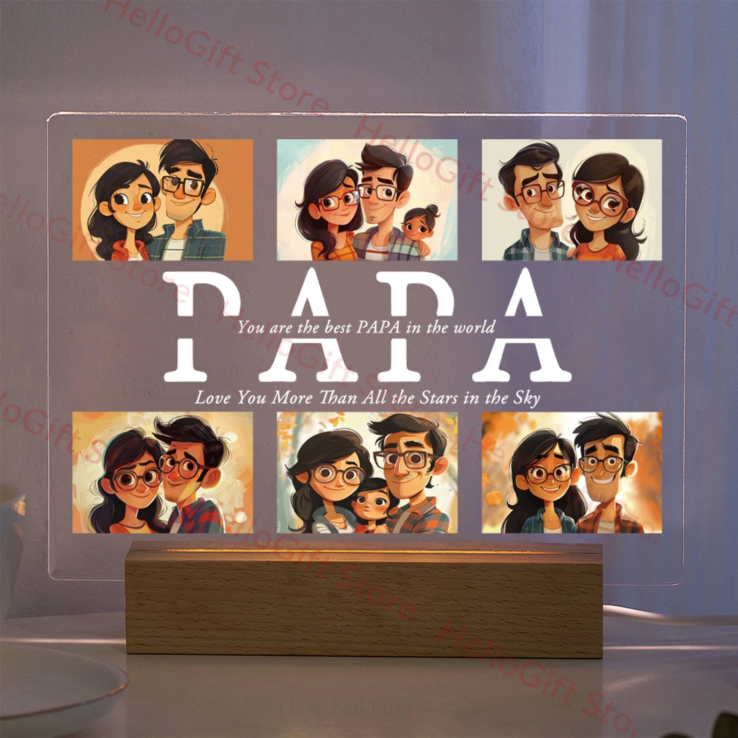 Personalized LED Acrylic Night Light – Custom Photo & Text 3D Lamp, Gift for Mom, Dad, Family, Love, Birthday, Christmas