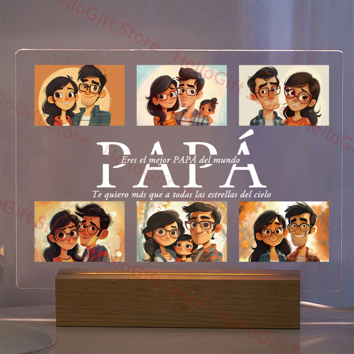 Personalized LED Acrylic Night Light – Custom Photo & Text 3D Lamp, Gift for Mom, Dad, Family, Love, Birthday, Christmas