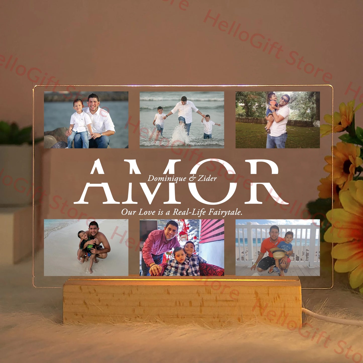 Personalized Acrylic LED Night Light – Custom Photo & Text Lamp Gift for Family, Friends, Mom, Dad, Wedding, Birthday, Christmas