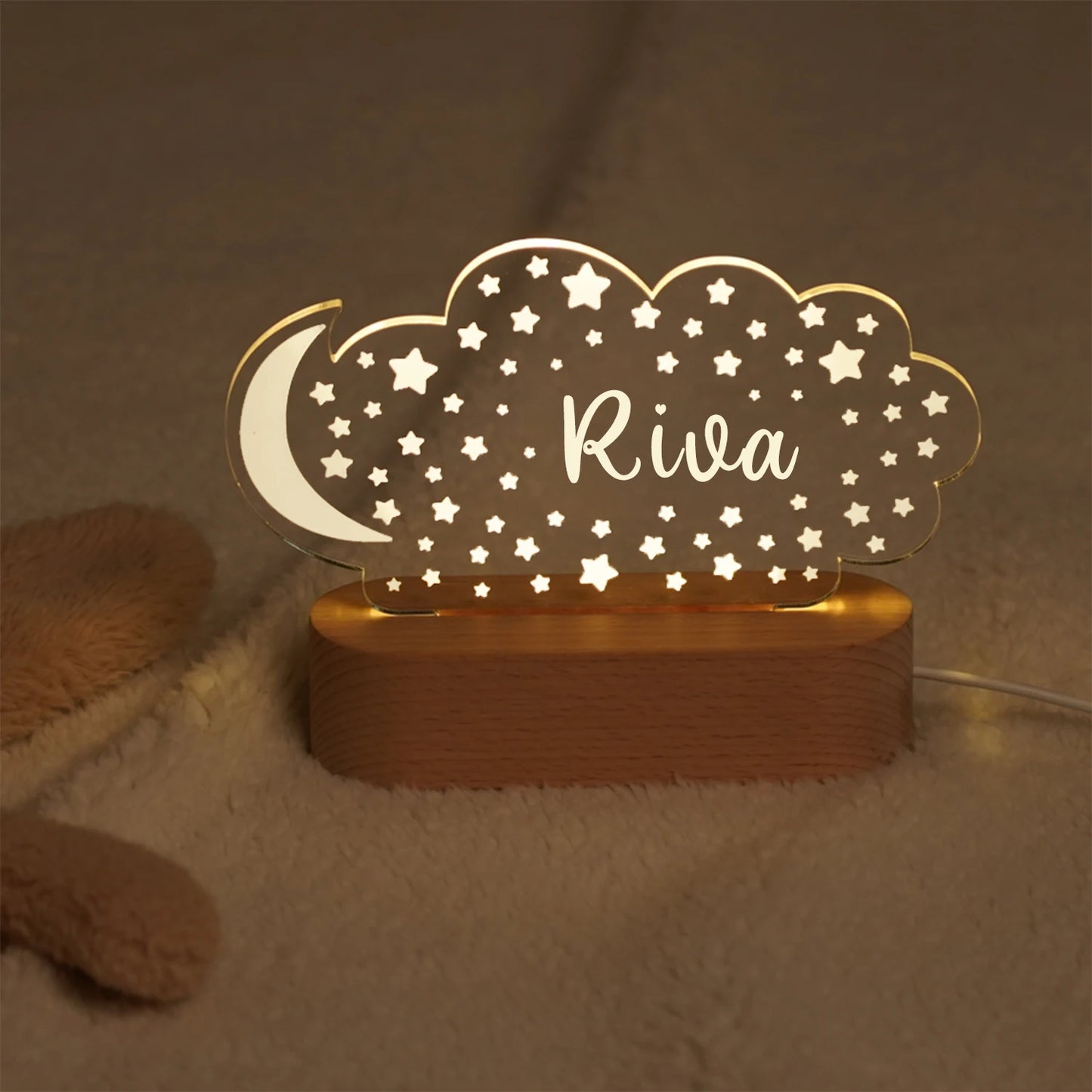 Custom Kids Name LED Night Light – Personalized Acrylic Lamp for Baby Nursery, Bedroom, Birthday, Home Decoration
