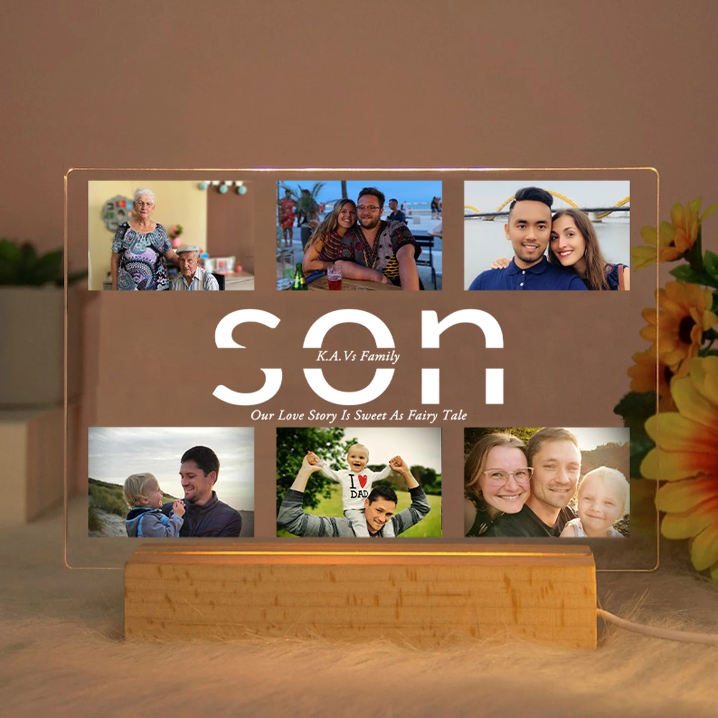 Personalized LED Acrylic Night Light – Custom Photo & Text 3D Lamp, Gift for Mom, Dad, Family, Love, Birthday, Christmas