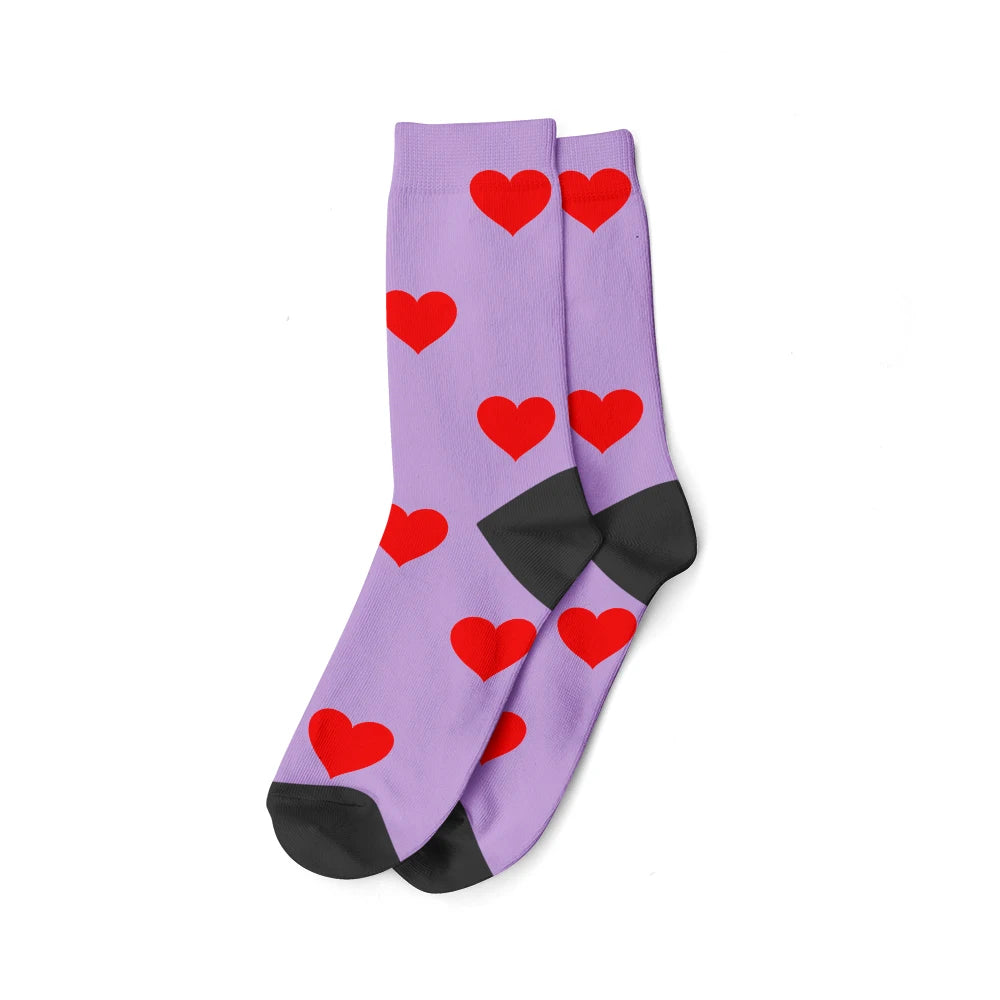 Custom Face Photo Socks "Heart" Personalized Unisex Print Socks