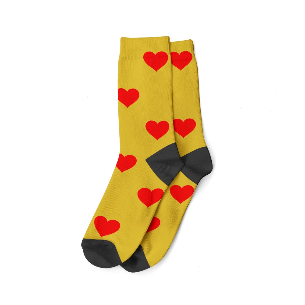 Custom Face Photo Socks "Heart" Personalized Unisex Print Socks