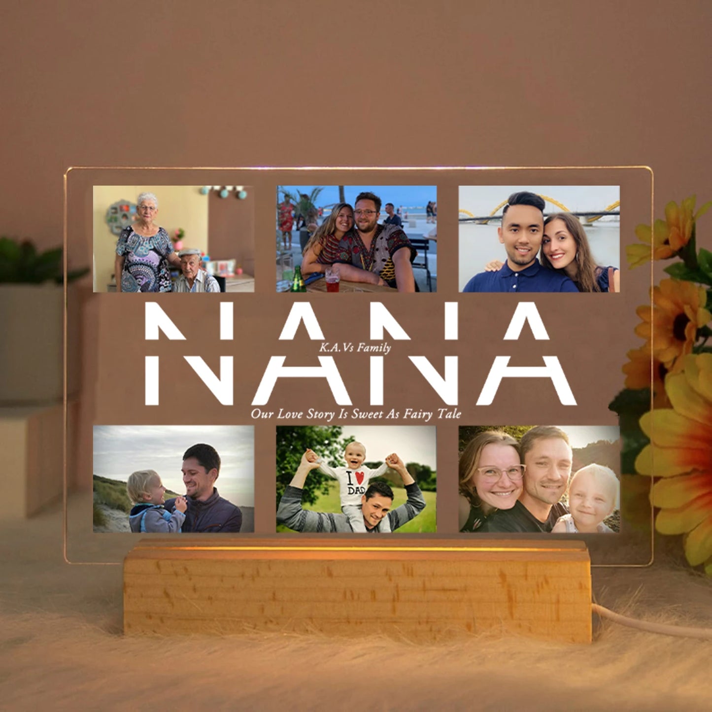 Personalized Acrylic LED Night Light – Custom Photo & Text Lamp Gift for Family, Friends, Mom, Dad, Wedding, Birthday, Christmas