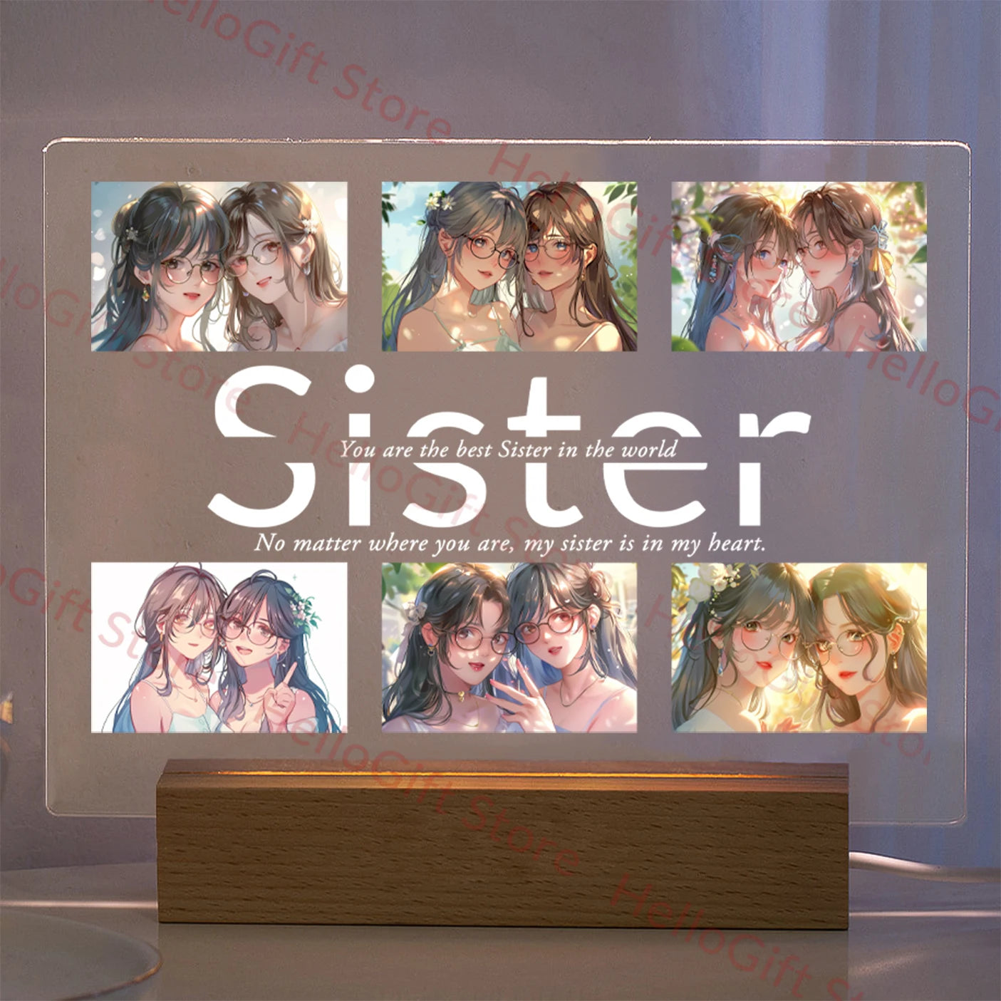 Personalized LED Acrylic Night Light – Custom Photo & Text 3D Lamp, Gift for Mom, Dad, Family, Love, Birthday, Christmas