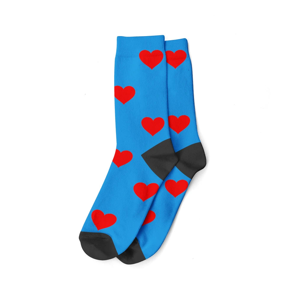 Custom Face Photo Socks "Heart" Personalized Unisex Print Socks