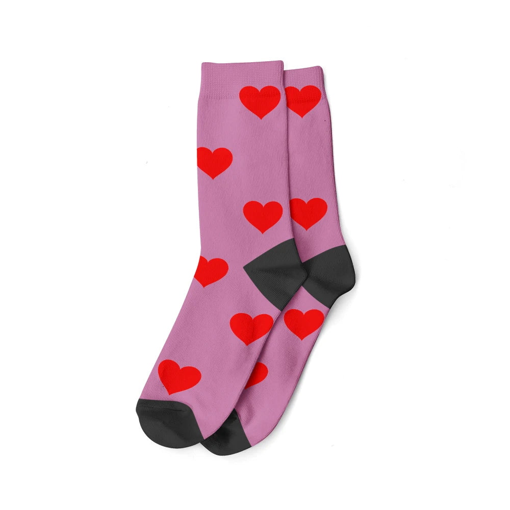 Custom Face Photo Socks "Heart" Personalized Unisex Print Socks