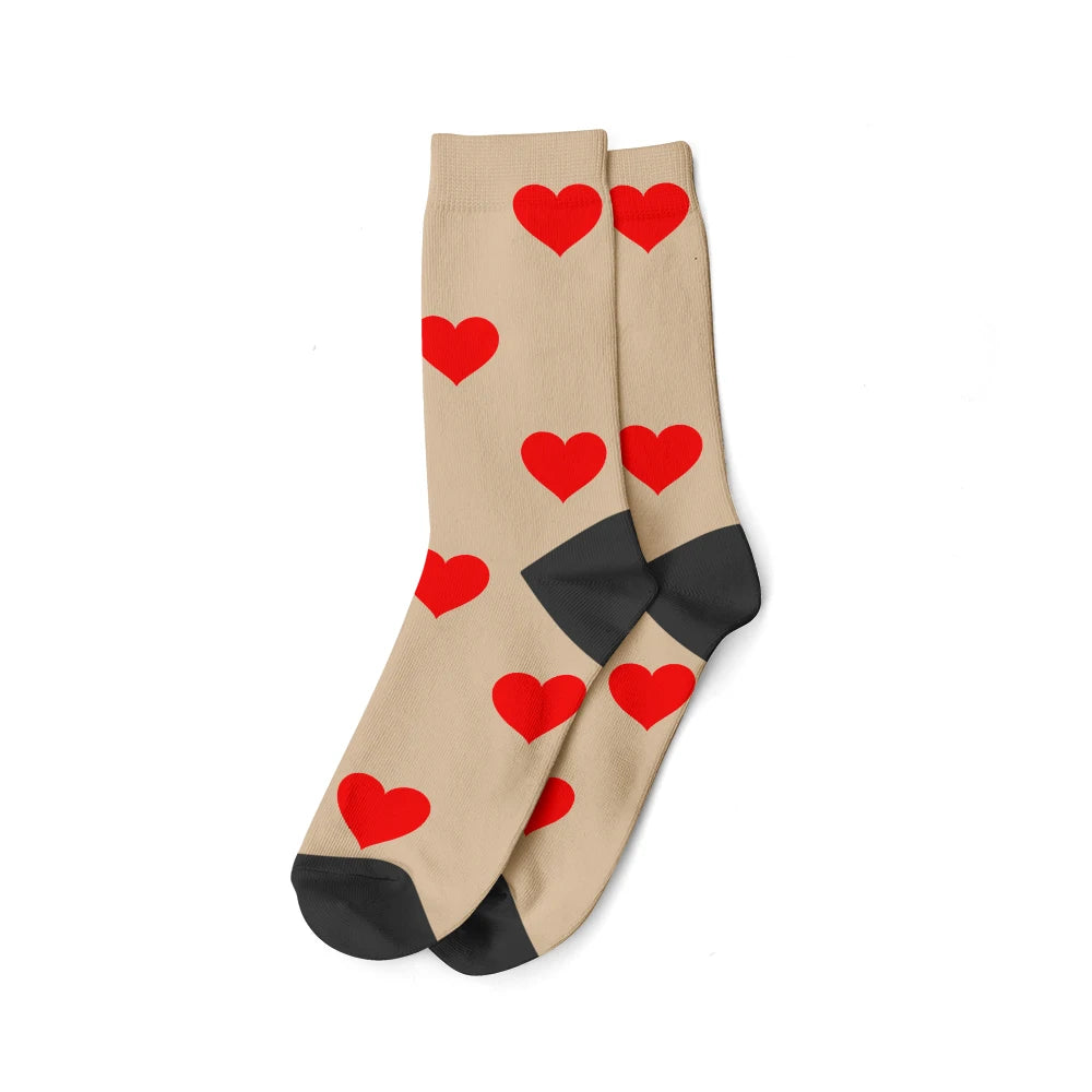 Custom Face Photo Socks "Heart" Personalized Unisex Print Socks