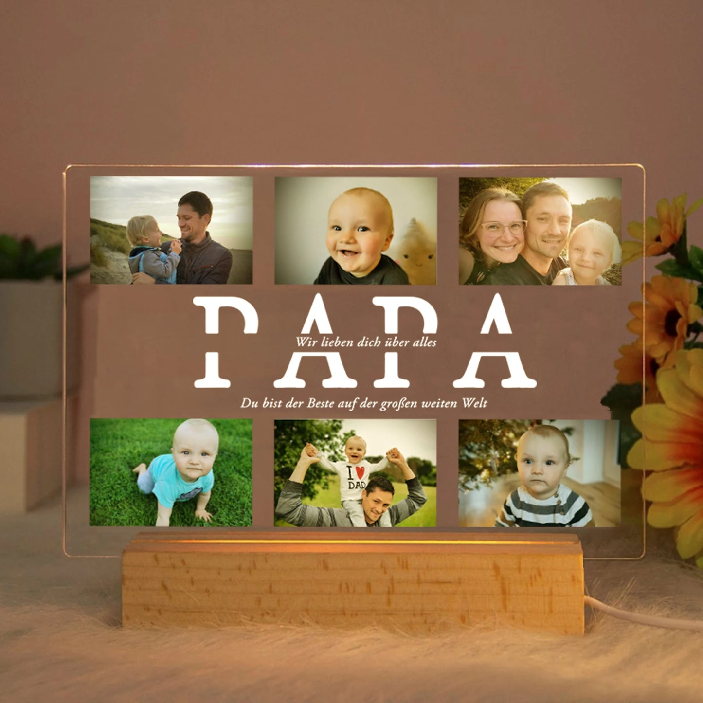 Personalized Acrylic LED Night Light – Custom Photo & Text Lamp Gift for Family, Friends, Mom, Dad, Wedding, Birthday, Christmas