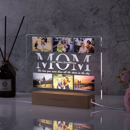 Personalized LED Acrylic Night Light – Custom Photo & Text 3D Lamp, Gift for Mom, Dad, Family, Love, Birthday, Christmas