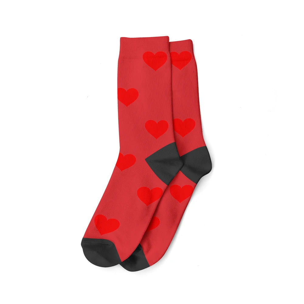 Custom Face Photo Socks "Heart" Personalized Unisex Print Socks