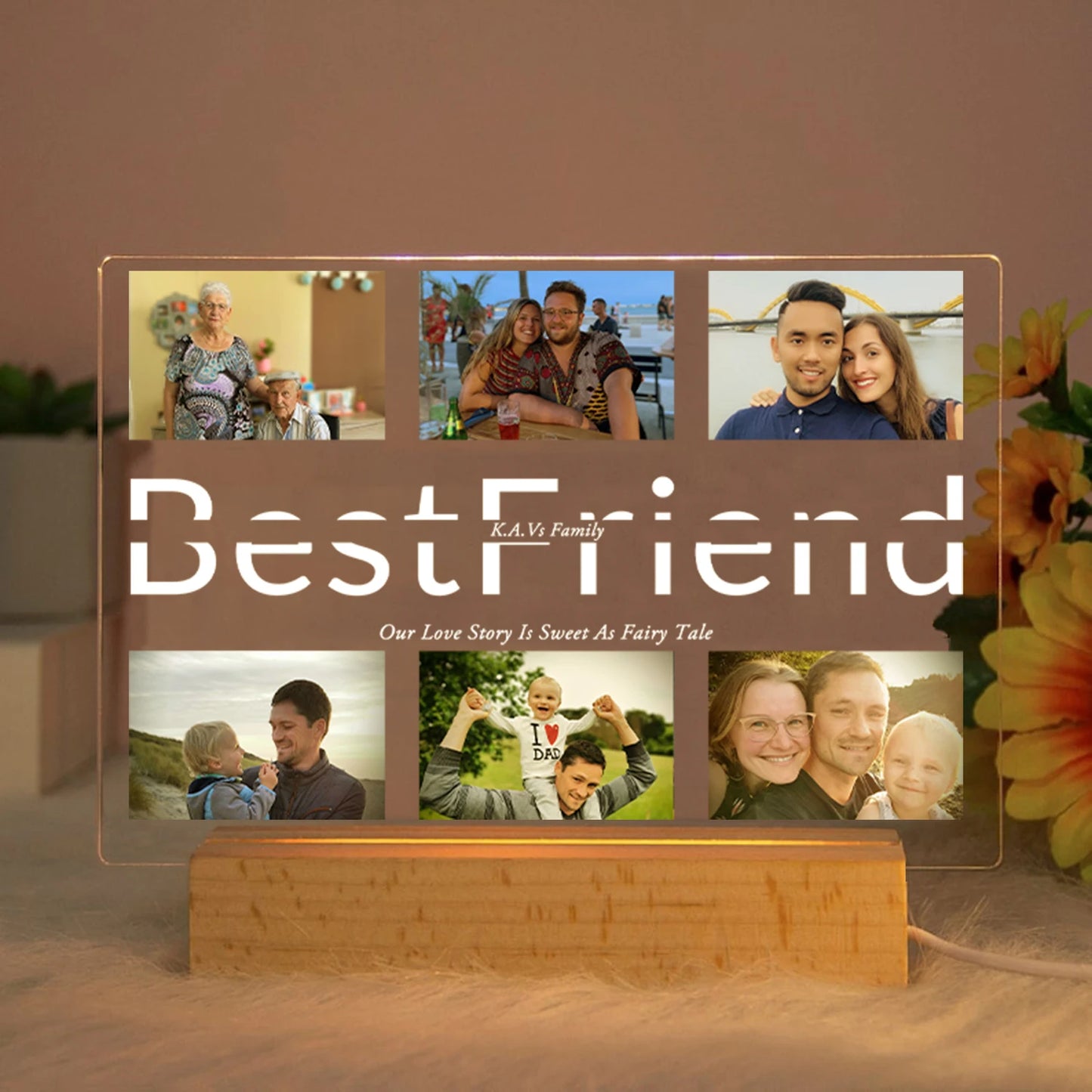 Personalized Acrylic LED Night Light – Custom Photo & Text Lamp Gift for Family, Friends, Mom, Dad, Wedding, Birthday, Christmas